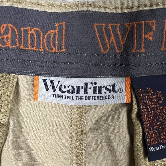 WearFirst Cargo‎ Shorts Size 40 Beige Pockets Cotton Tactical Causal Hiking - Picture 8 of 11